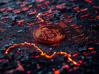 Glowing Digital Interface Tracking Cryptocurrency Prices and AI Powered Investment Insights