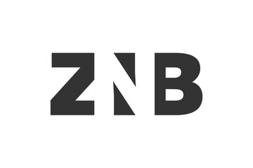 ZNB logo design. Initial letter Z N B bold font style for tech startups, consulting, corporate branding. Creative company name, headlines typography identity, trendy logotype.