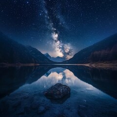 Milky Way over a Mountain Lake