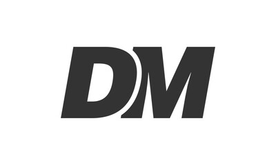 DM Techno Editable Font Logo For Corporate Branding. Bold, Futuristic Design With Unique Typographic Ideas. Minimal Custom Type And Dynamic Letter
