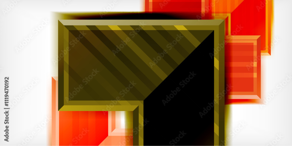 Poster Arrow symbols created with 3d effects and line texture geometric abstract background