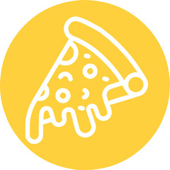 Simple and cute orange illustration of pizza