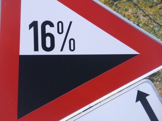 steep road ahead traffic sign