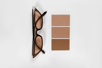 Color samples palette design catalog. New trending colour of the 2025 year 
