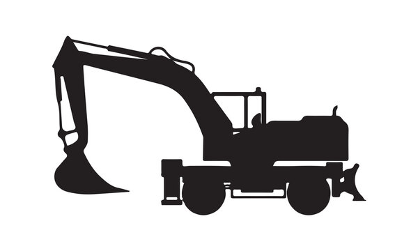 recommend clip art: Excavator icon vector illustration -Cricut Isolated on white background Vector illustration for Cutting Machine,Typography Calligraphy , Silhouette Cameo, Hand drawn lettering phrase isolated on white