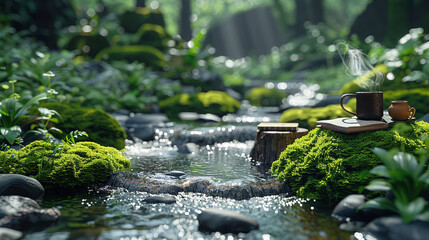 Naklejka premium Tranquil Moments: Rejuvenating Self-Care Retreat