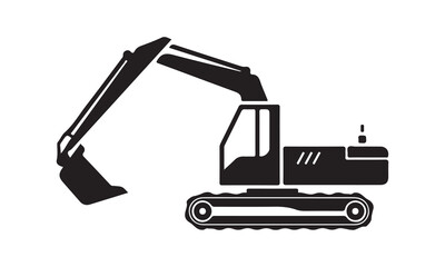 Excavator icon vector illustration -Cricut Isolated on white background Vector illustration for Cutting Machine,Typography Calligraphy , Silhouette Cameo, Hand drawn lettering phrase isolated on white