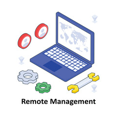 Remote Management isometric Colored illustration. EPS File stock illustration