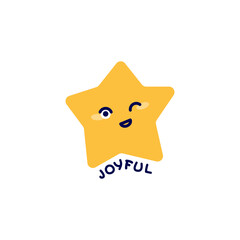 Vector illustration of abstract emotion. Minimal character symbol depicting an emotional state and text. Simple flat symbol for emotional intelligence design.