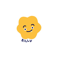Vector illustration of abstract emotion. Minimal character symbol depicting an emotional state and text. Simple flat symbol for emotional intelligence design.