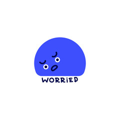 Vector illustration of abstract emotion. Minimal character symbol depicting an emotional state and text. Simple flat symbol for emotional intelligence design.