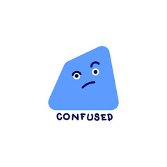 Vector illustration of abstract emotion. Minimal character symbol depicting an emotional state and text. Simple flat symbol for emotional intelligence design.