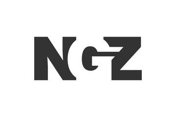 NGZ logo design. Initial letter N G Z bold font style for tech startups, consulting, corporate branding. Creative company name, headlines typography identity, trendy logotype.