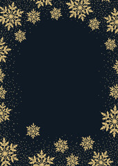 Obraz premium Christmas background with a border of snowflakes 