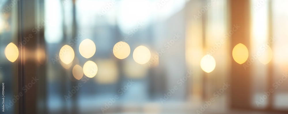 Aufkleber Blurred office background creating warm and inviting atmosphere