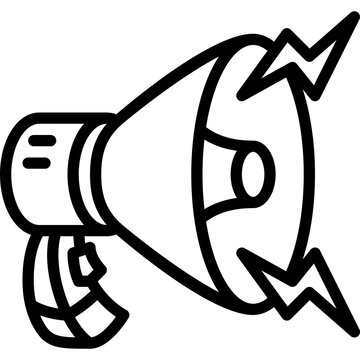 recommend clip art: megaphone or bullhorn and thunderbolt represent hire outline icon