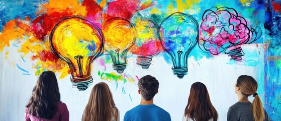 Team brainstorming session, whiteboard covered in innovative ideas, collaborative energy, professional individuals working together, brainstorming creative strategies, vibrant office environment