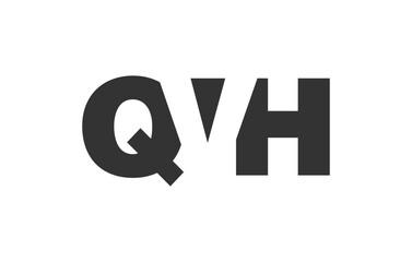 QVH logo design. Initial letter Q V H bold font style for tech startups, consulting, corporate branding. Creative company name, headlines typography identity, trendy logotype.