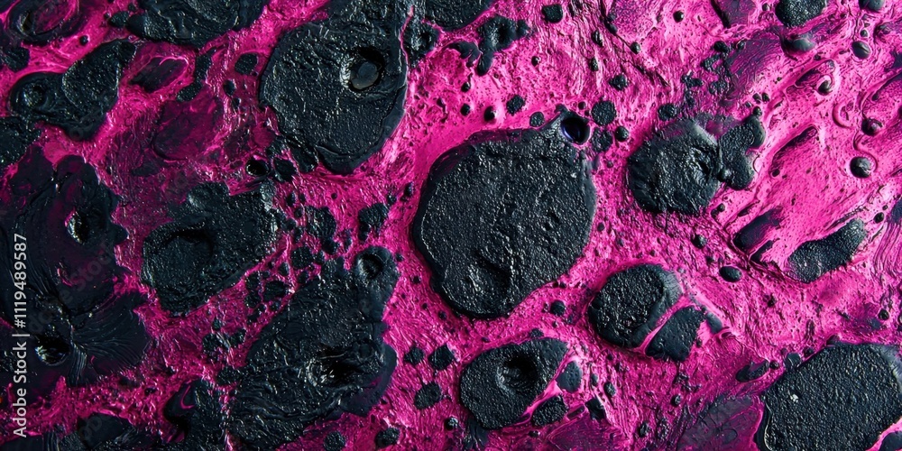 Poster black and pink background with a lot of dots
