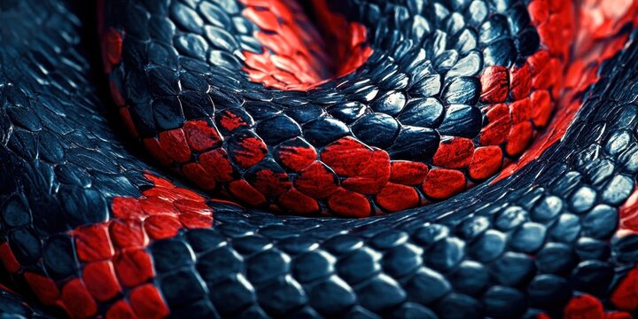 Snake's tail is red and black