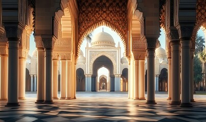 interior of a mosque country, Generative Ai