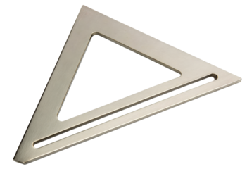 Metal triangle drafting tool isolated with transparent background