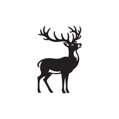 Obraz premium Creative simple Deer silhouette vector Style with white background