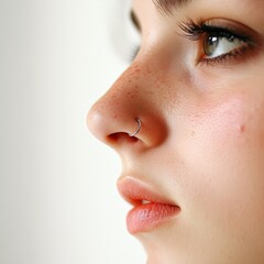 woman, beauty, piercing, ear, nose, jewelry, face, eyes, makeup, fashion, model, make-up, eye, close-up, skin, lips, closeup, cosmetics, eyelashes, glamour, people, sensuality, up, make, style, hair, 