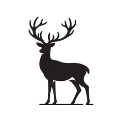 Obraz premium Creative simple Deer silhouette vector Style with white background