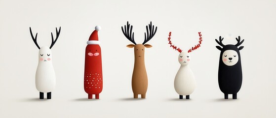 Cute and Whimsical Animal Figurines in Holiday Themed Designs