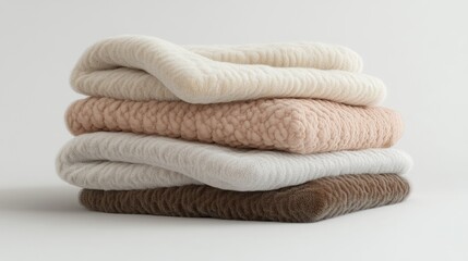 A Stack of Soft Neutral Colored Towels