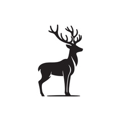 Creative simple Deer silhouette vector Style with white background