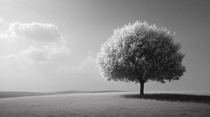 Black and white photo of tree