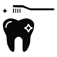 Cleaning Tooth with Brush Icon