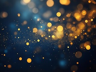 Abstract glowing Christmas light burst with a gradient from neon orange to neon silver, softly illuminated on a midnight blue canvas, perfect for holiday celebration themes, Generative Ai
