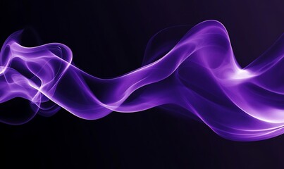 Abstract Purple Smoke Swirls on Black Background, Elegant Design Element for Various Applications, Generative Ai