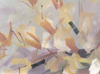 Yellow flowers on a grey background. Hand-drawn illustration.