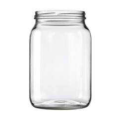 Empty glass jar isolated on transparent background Png	