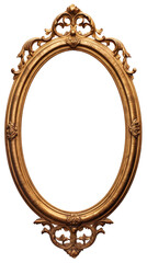 Obraz premium Vintage oval round photo frame isolated on transparent background Png 