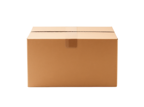 cardboard box isolated on transparent background Png	