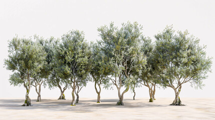 Olive Trees: 3D renderings with transparent backgrounds, perfect for illustration, digital composition, and architectural visualization.
