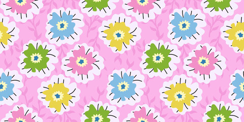 hand drawn flowers, seamless patterns with floral for fabric, textiles, clothing, wrapping paper, cover, banner, home decor, abstract backgrounds tropical seamless for fabric textile wallpaper.