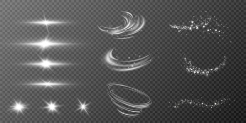 Light effects. Set of Christmas flares.