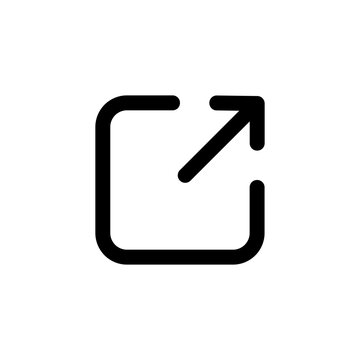 External link icon, flat style pictogram icon for mobile app ui or ux, vector illustration symbol logo design sign, isolated on white