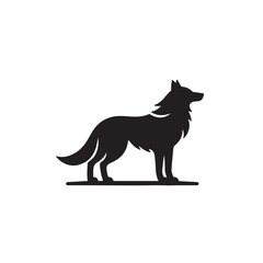 Creative simple Wolf silhouette vector Style with white background