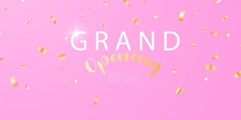 Design your opening card with beautiful confetti business banner vector illustration.