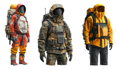 Isolated Outdoor Adventure Clothing on Transparent Background