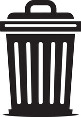 Trash Can Silhouette Vector Illustration Clean and Simple Design

