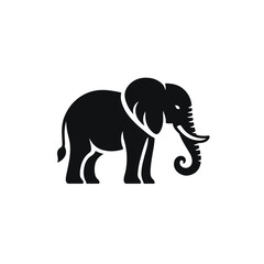 Obraz premium Creative simple Elephant silhouette vector Style with white background