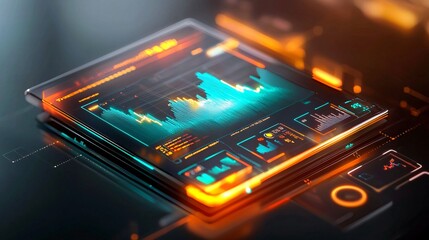 Cryptocurrency Regulation And Blockchain Technology Concept Modern Data Visualization on Digital Display Screen